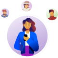 Illustration of people connecting